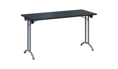 SLA 140 lak skládací jednací stůl 1394x600, deska 25 mm, podnož stříbrný lak, deska antracit